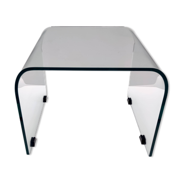 Aquamarine Square Glass Coffee Table attr. to Pietro Chiesa for Fontana Art