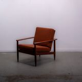 Mid-century easy chair in teak and cane circa 1970