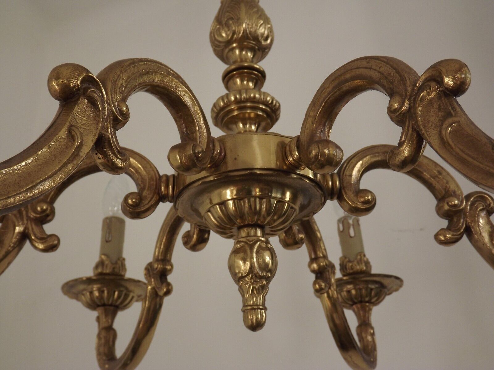 Stunning French Antique Art Nouveau Quality Bronze 6 Light Chandelier 3899