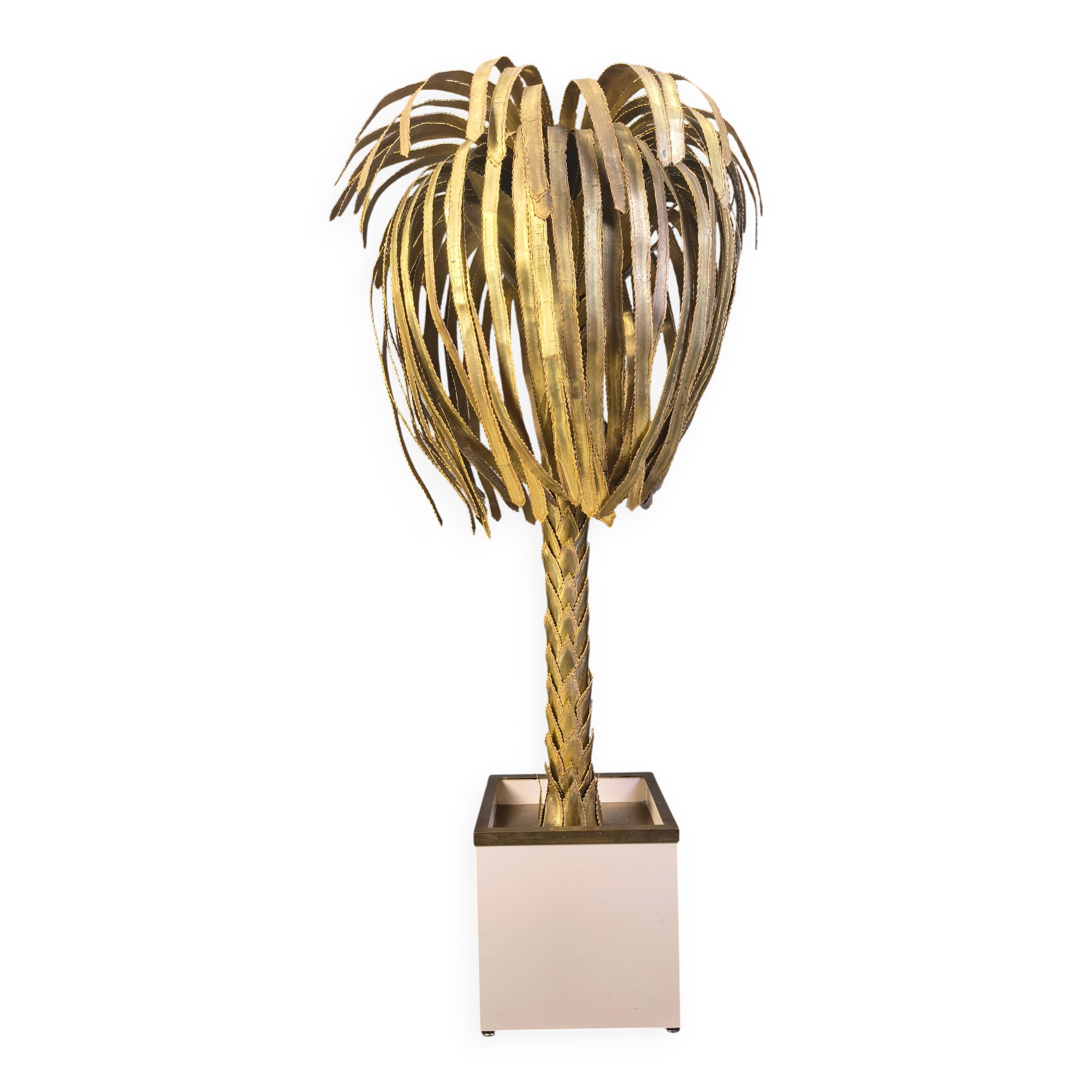 Brass palm tree floor lamp by Maison Jansen, 1970s
