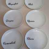 6 Assiettes à fromage en porcelaine
