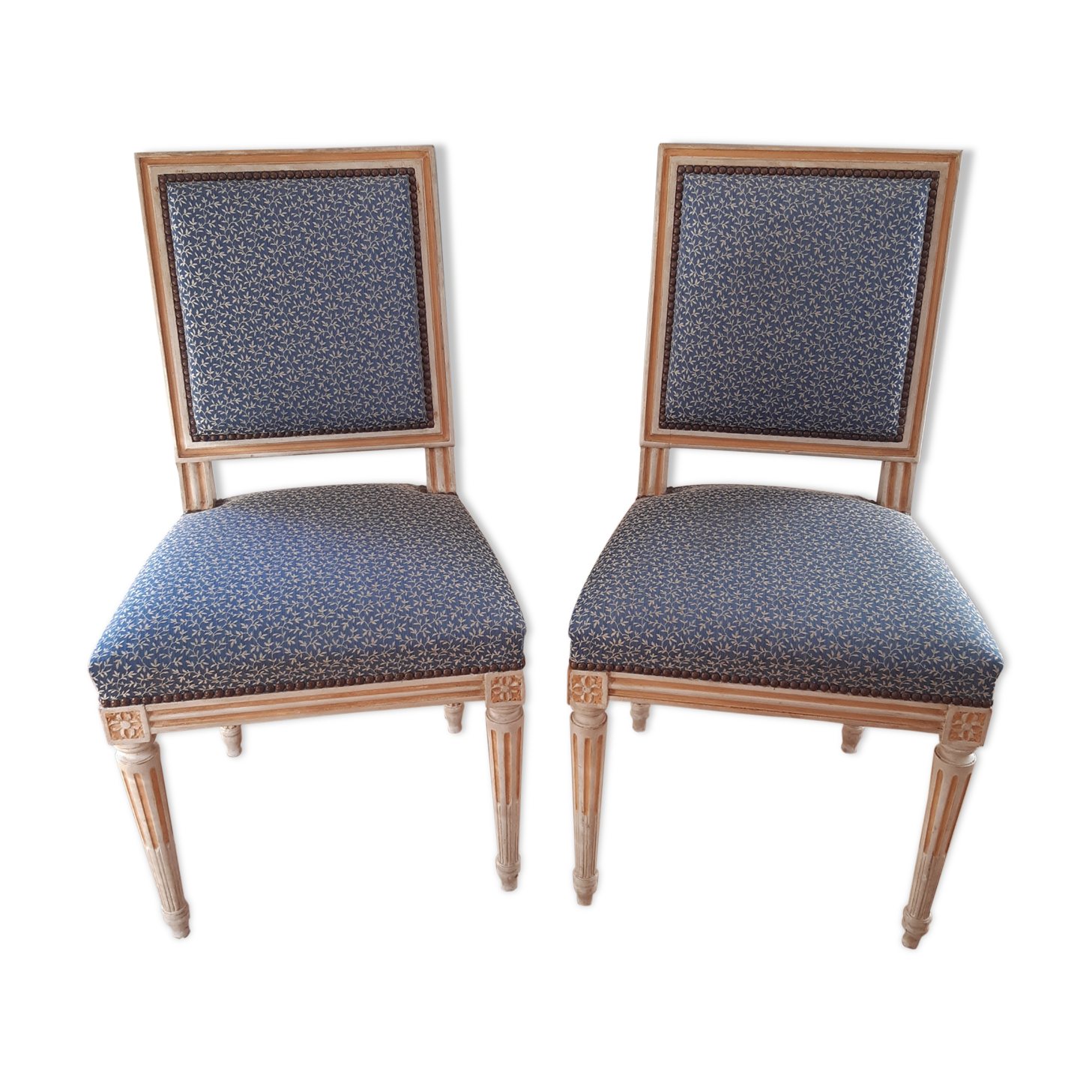 Two Louis XVI Jacob style chairs early 20th