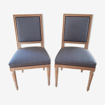 Two Louis XVI Jacob style chairs early 20th