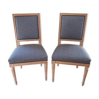 Two Louis XVI Jacob style chairs early 20th