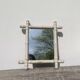 White bamboo wood mirror