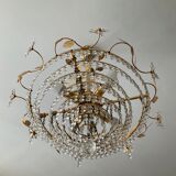 Crystal grapevine waterfall chandelier from the 70s