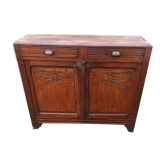 Buffet bas des années 50 à décor de fleurs 2 portes 2 tiroirs