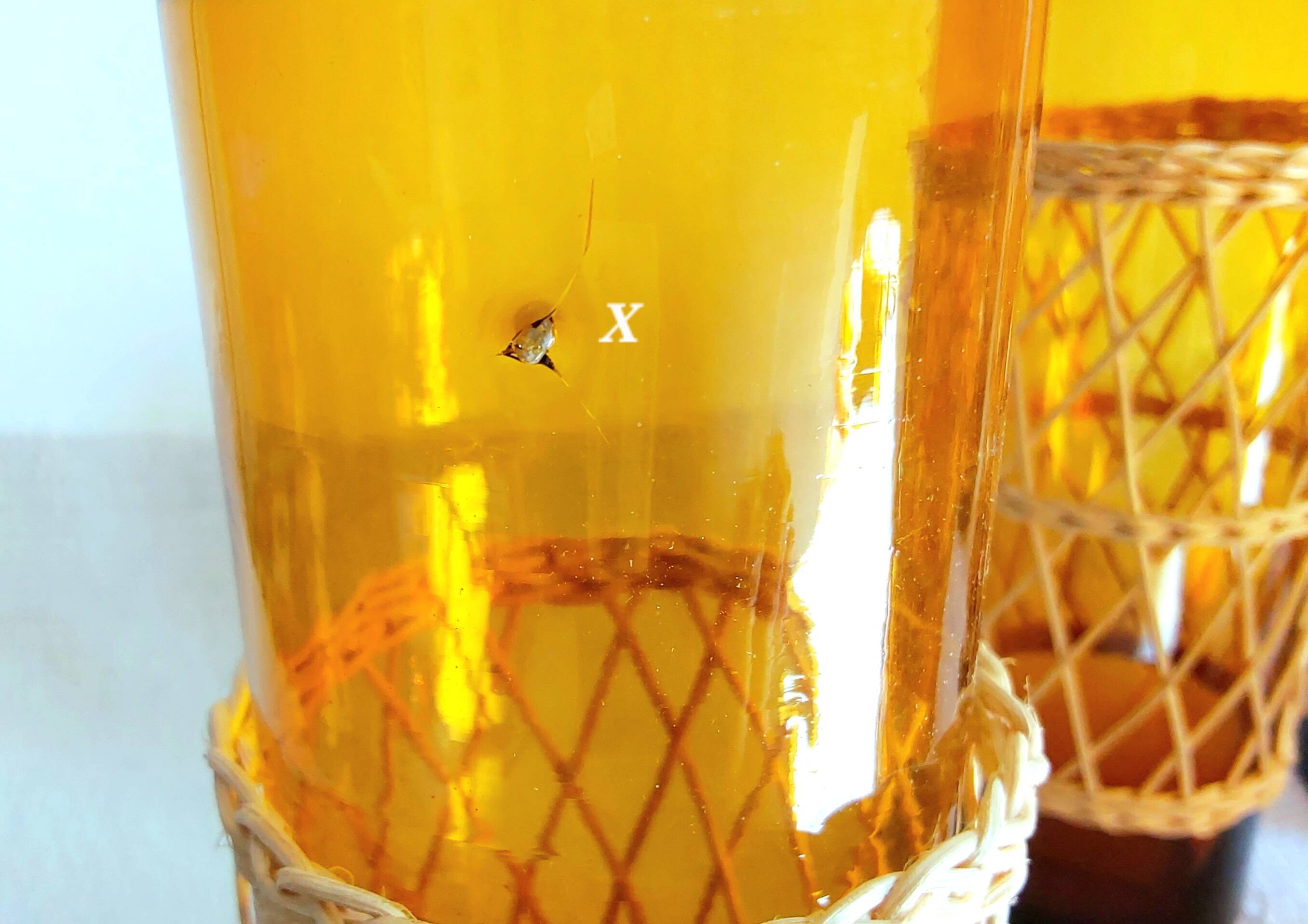 Six mustard long drink glasses