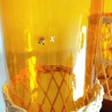 Six mustard long drink glasses