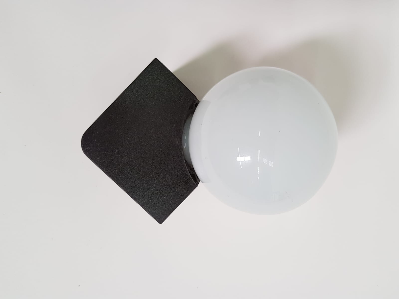 Pair of vintage opalin glass and plastic wall light  from the 1970s