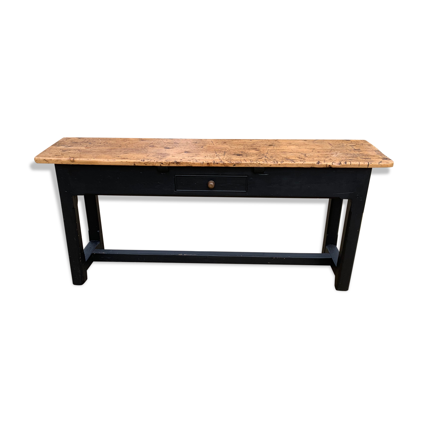 Old black wooden console