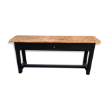 Old black wooden console