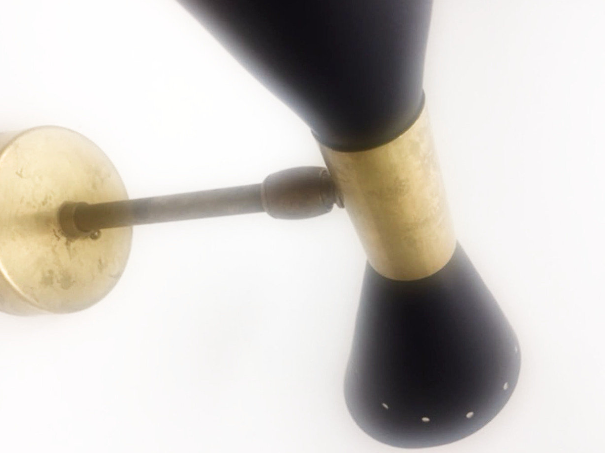 Italian wall lamp flutte black