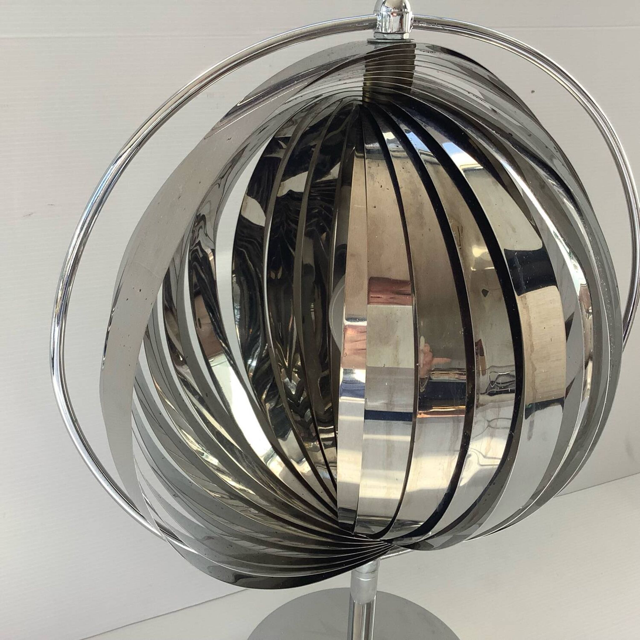Moon Kare Designer Lamp 80’s Chrome Vintage Inspiration Vernon Panton