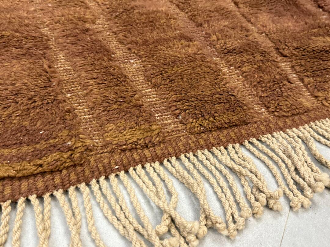 Plain brown Moroccan rug in wool 3/2 Custom-made Moroccan rug