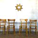 Series 4 wooden chairs troquet bistro vintage brewery 1950