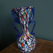 Murano polychrome blown glass vase