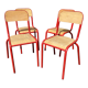 Set of 4 school chairs 70s