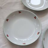 4 vintage porcelain soup plates – Cherry pattern
