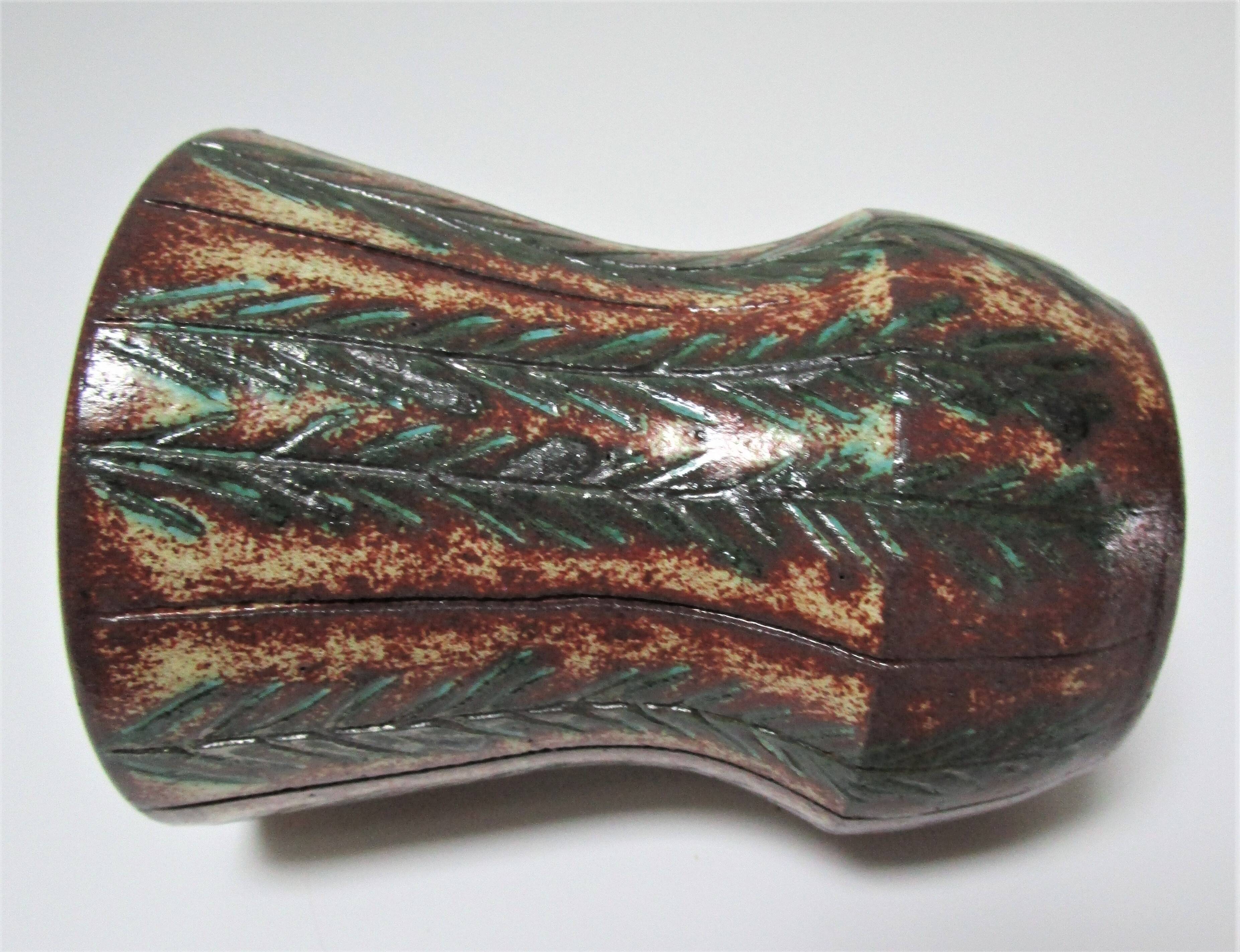 Vase accolay ceramic plant decoration signed