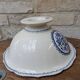 Vintage large salad bowl Gien Rouen model blue arabesques 30x14cm