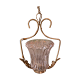 Glass and brass hanging lamp