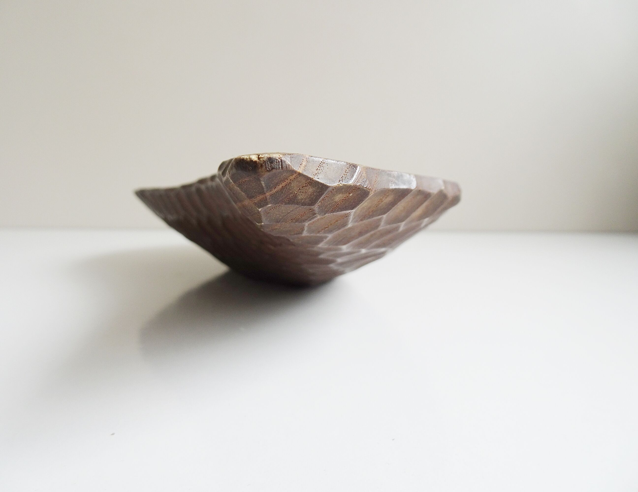 Antique hand-carved wooden bowl