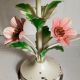 Bouquet lamp to table in vintage painted sheet vinyl lampshade