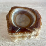 Brutalist vintage onyx marble ashtray