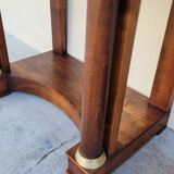 Pair of empire consoles in mahogany and 19th century marble