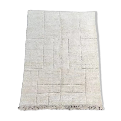 Tapis berbère graphique blanc 215x300 cm
