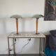 Pair of mushroom lamps ocean liner 1980