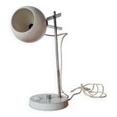 Small vintage Space Age desk lamp in white metal, 1970s design.