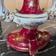 Pair of Limoges porcelain candlesticks with hand-decorated decoration – red and gold