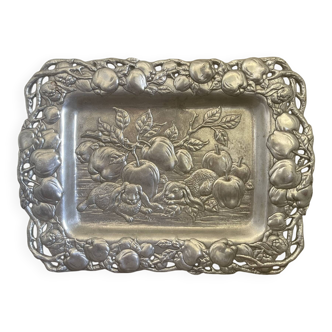 Vintage Arthur Court Designer Apple Bunnies Metal 1993 4