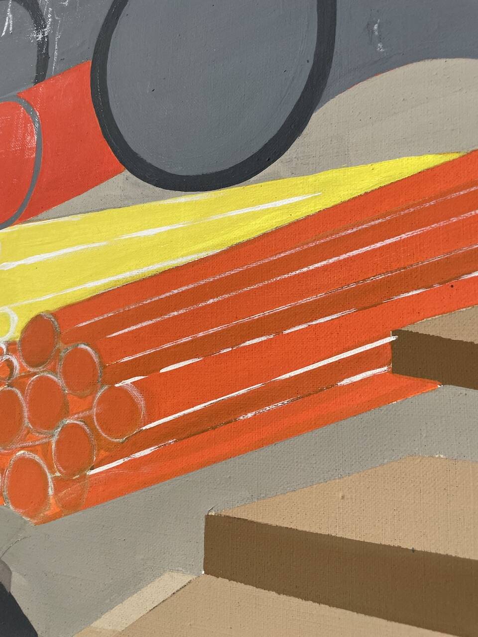 Toile travaux chantier abstraite