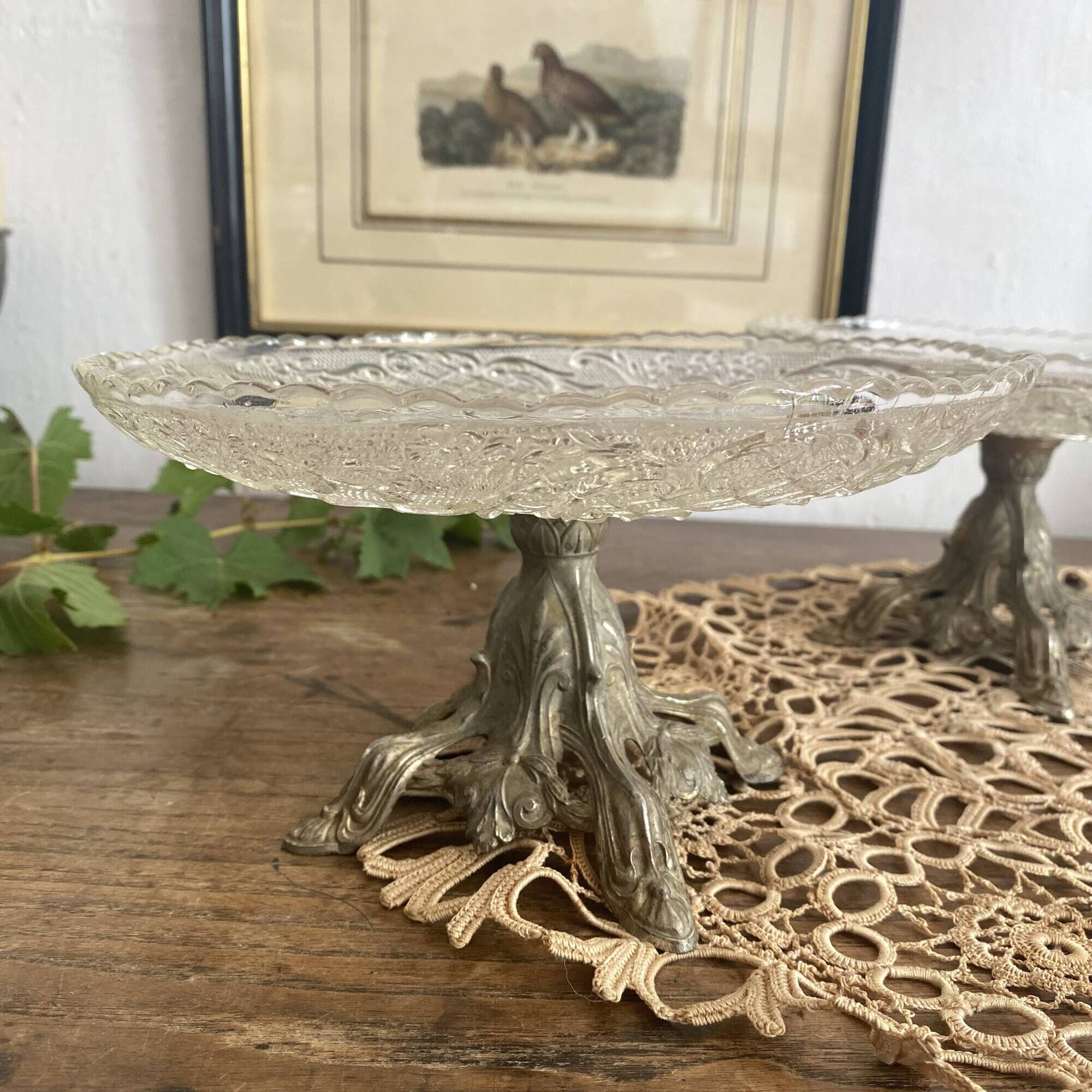 Antique footed bowls, early 20th century compotiers.