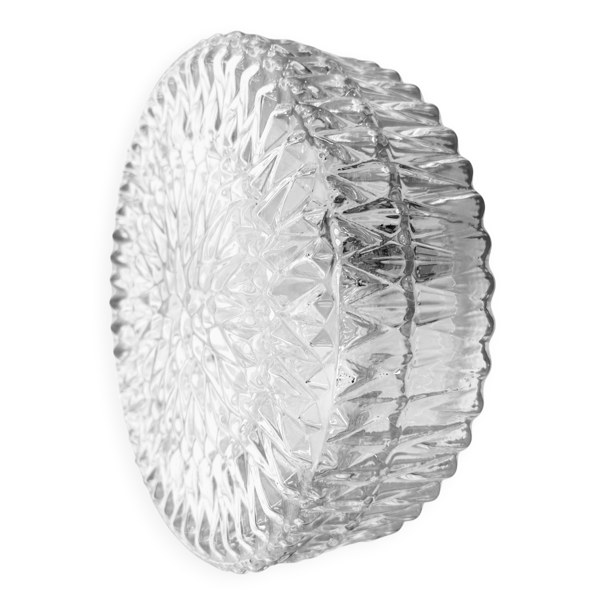 Vintage Glass Wall or Ceiling Light, 1970s
