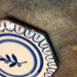 Glass underside and ceramic ramekin Gien France 60s