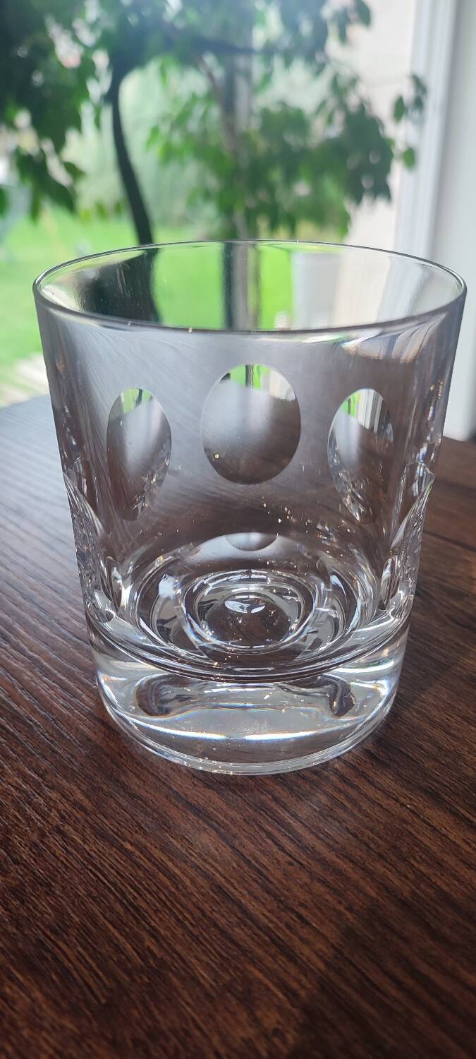 4 cut glass whiskey glasses