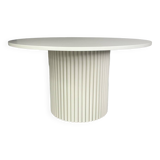 round fluted coffee table in light beige ⌀90 cm