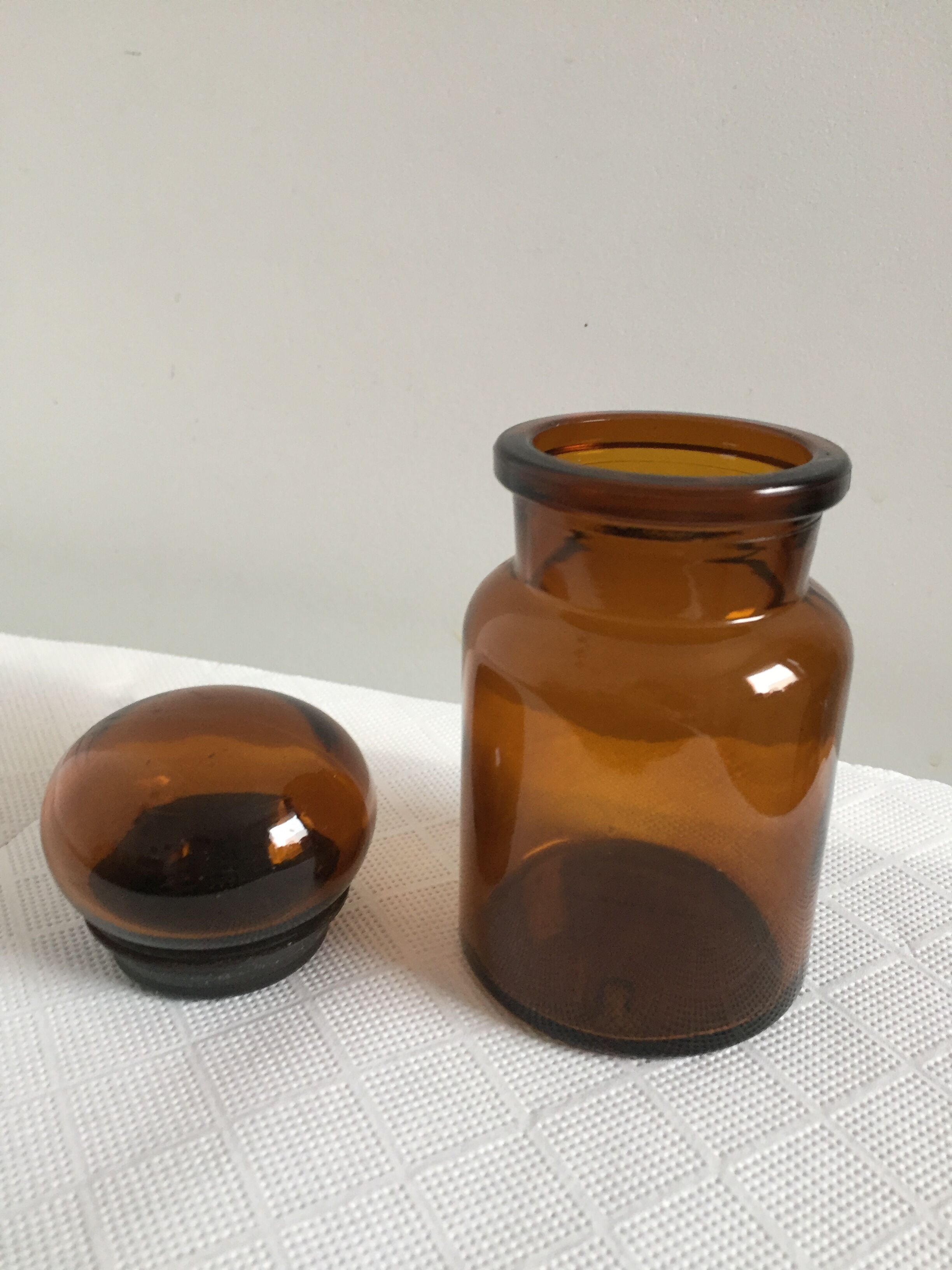 Amber Glass apothecary jar