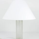 Table lamp signed by Karl Springer with a frosted glass base, 1970s.