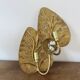 Large "leaf" wall lamp in gold metal, gold leaf, 1970s, Jansen