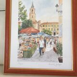 Framed watercolor by Michèle Gallego - Fréjus