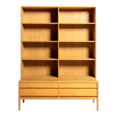 Scandinavian oak bookcase with drawers, 1960s/1970s
