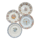 Composition of 4 flat earthenware plates, Gien