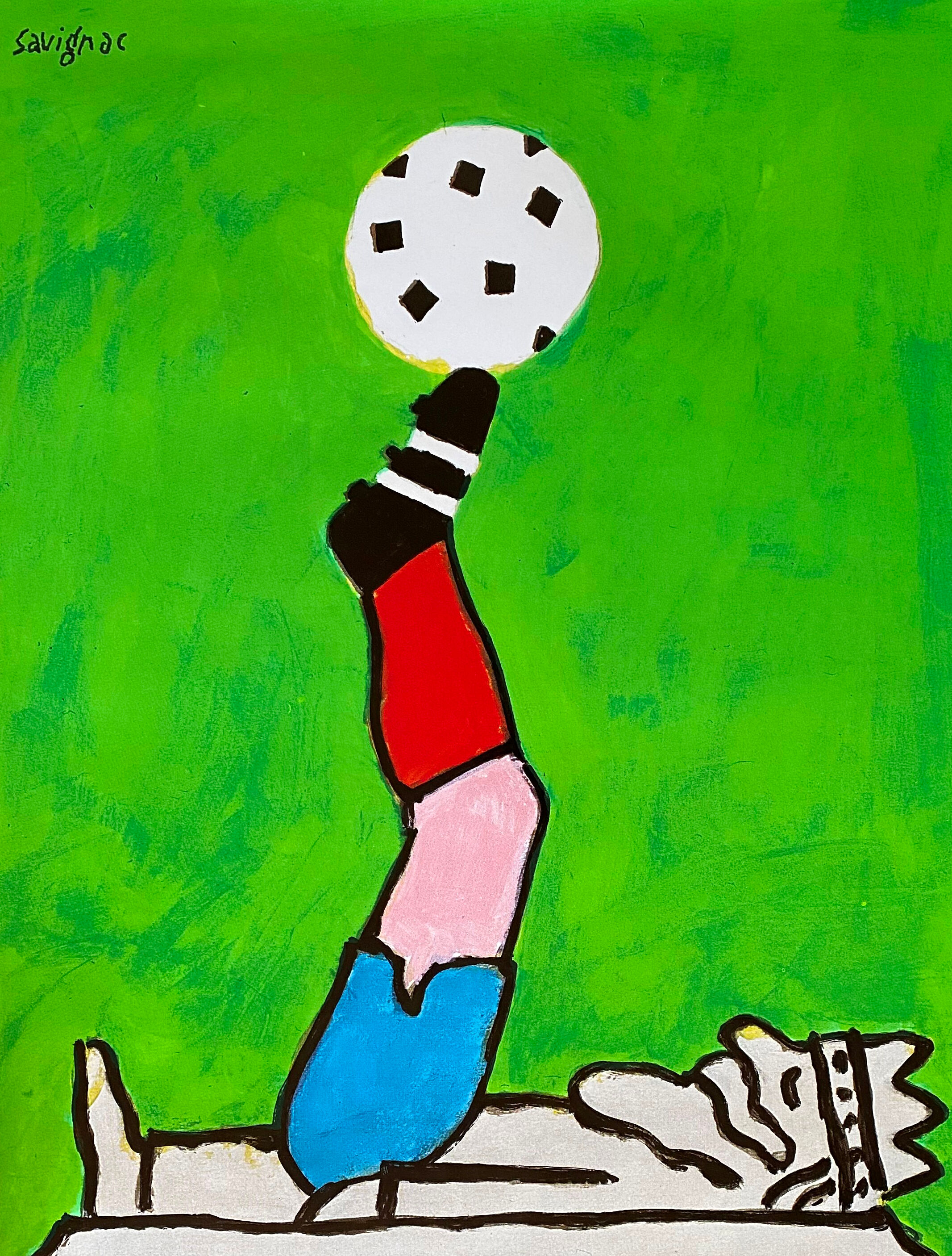 Original poster "Saint-Denis Football" Raymond Savignac 40x59cm 1995