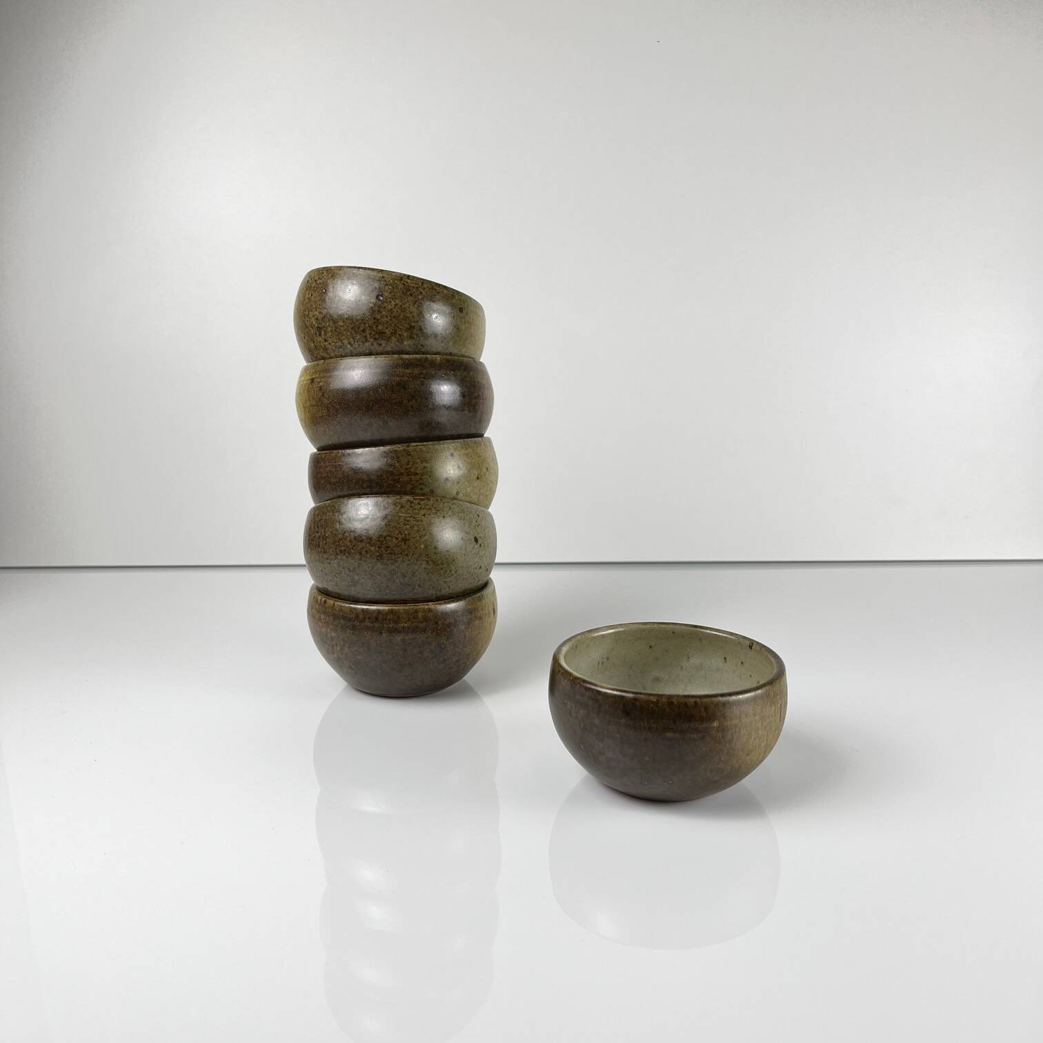 Set of 6 small stoneware bowls, 1970