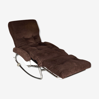 Chaise longue bascule par lama 1970 assise marron